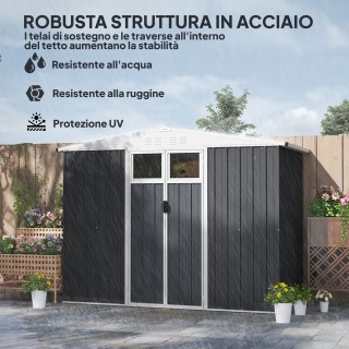 Outsunny Αποθήκη Κήπου για Εργαλεία από Γαλβανισμένο Ατσάλι με 2 Πό... Outsunny Αποθήκη Κήπου για Εργαλεία από Γαλβανισμένο Ατσάλι με 2 Πό...