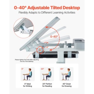 VEVOR Σετ Παιδικό Γραφείο και Καρέκλα με Ρυθμιζόμενο Ύψος & Κλίση Γ... VEVOR Σετ Παιδικό Γραφείο και Καρέκλα με Ρυθμιζόμενο Ύψος & Κλίση Γ...