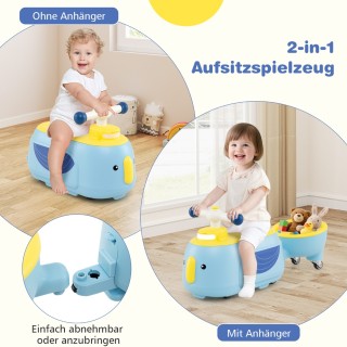 Costway Παιδικό Αυτοκίνητο με Ρυμουλκούμενο, Φωτισμό και Αποθηκευτι...