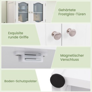 Costway Υψηλή ντουλάπα αποθήκευσης μπάνιου με γυάλινες πόρτες και ... Costway Υψηλή ντουλάπα αποθήκευσης μπάνιου με γυάλινες πόρτες και ...