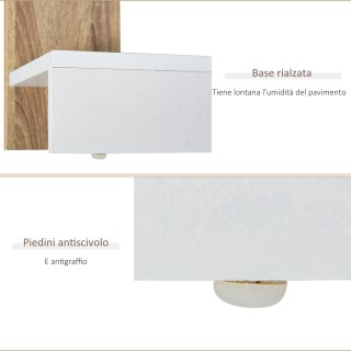 Ράφι επιτοίχιας βιβλιοθήκης Homcom από ξύλο βελανιδιάς και λευκό με...