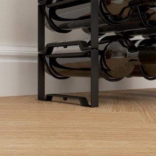 HOMCOM  Στοιβαζόμενη μεταλλική θήκη για μπουκάλια με 4 επίπεδα κυμά...