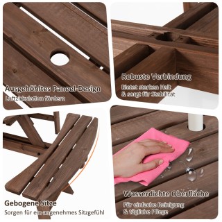 Costway Σετ Ξύλινο Τραπέζι Πικνίκ για 8 Άτομα 178 x 178 x 70 εκ. με... Costway Σετ Ξύλινο Τραπέζι Πικνίκ για 8 Άτομα 178 x 178 x 70 εκ. με...