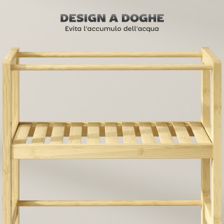 HOMCOM Ράφι Μπάνιου 3 Επιπέδων με Ρόδες, Καροτσάκι από Ξύλο Μπαμπού... HOMCOM Ράφι Μπάνιου 3 Επιπέδων με Ρόδες, Καροτσάκι από Ξύλο Μπαμπού...