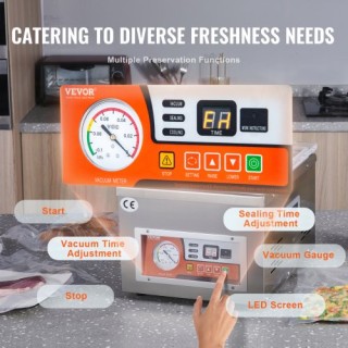 VEVOR Θάλαμος Συσκευασίας Κενού, 260W, για Υγρά Τρόφιμα & Κρέατα, 1...