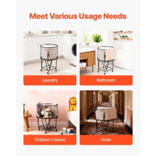 VEVOR Καρότσι Πλυντηρίου με Ρόδες, Ανθεκτικό Καλάθι Μεταφοράς 27 KG...