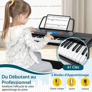 Ηλεκτρονικό Αρμόνιο - Πλήκτρο με 61 Νότες – 83 x 33 x 9 cm Μαύρο MU...