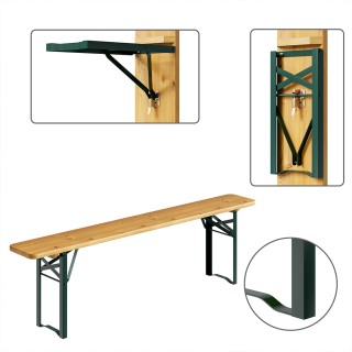 BAKAJI Σετ Μπυραρίας με 2 Πάγκους και Πτυσσόμενο Τραπέζι - Εξοικονό...