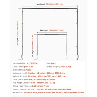 VEVOR Ρυθμιζόμενο Σταντ Τραπεζιού 28-98 in L με Σφιγκτήρα για Διακό... VEVOR Ρυθμιζόμενο Σταντ Τραπεζιού 28-98 in L με Σφιγκτήρα για Διακό...