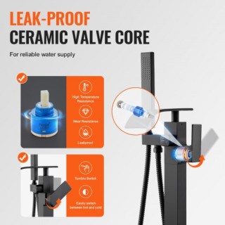 VEVOR Μπαταρία Μπανιέρας Δαπέδου με 2 Λειτουργίες Νερού και Περιστρ...