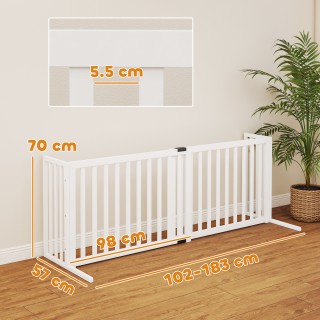 PawHut Αυτόνομος Ξύλινος Πτυσσόμενος Φράχτης για Μεσαίου και Μικρού...