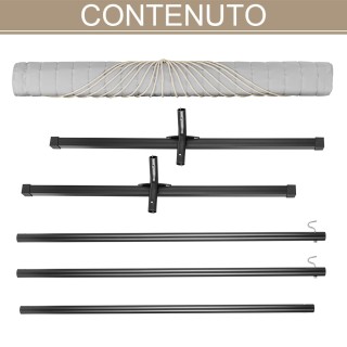 BAKAJI Βραζιλιάνικη Κρεμαστή Κούνια Κήπου Γκρι με Μαξιλάρι και Μετα...