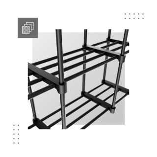 Μεταλλική  Κρεμάστρα Ρυθμιζόμενη  Keeper 6.0 80 x 150 x 30cm - Μαύρ...