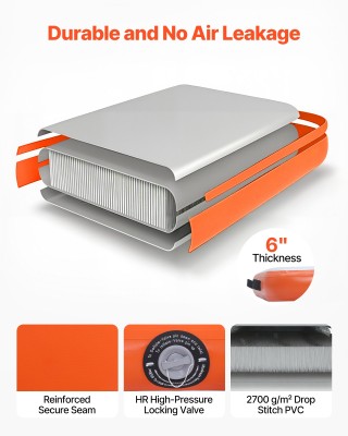 VEVOR Φουσκωτή Πλωτή Πλατφόρμα 2,6x2,6μ με Αντιολισθητική Επιφάνεια...