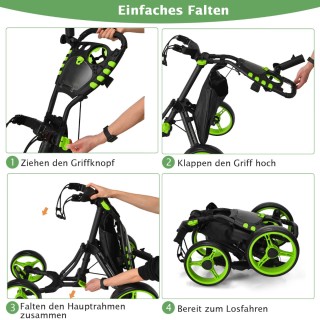 Costway Πτυσσόμενο Καρότσι Γκολφ Αλουμινίου με Ρυθμιζόμενη Λαβή και...