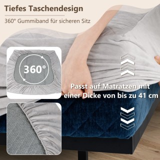 Costway Προστατευτικό στρώματος πολυτελές υπερ-απαλό κάλυμμα με βα... Costway Προστατευτικό στρώματος πολυτελές υπερ-απαλό κάλυμμα με βα...