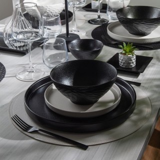 Villa DEste Σετ 4 τμχ Επίπεδο πιάτο από κεραμικά Horeca Black 5922282