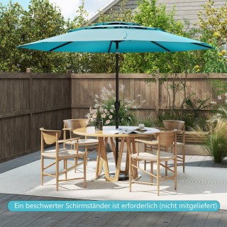 Costway Ισχυρή και Σταθερή Ομπρέλα Κήπου 300 cm με Μανιβέλα και Κλί...