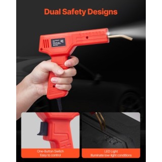 VEVOR Πλαστικό Συγκολλητικό Πιστόλι 100W με 800 Τεμάχια Συνδετήρες ...