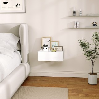 HOMCOM  Μοντέρνο Επιτοίχιο Κομοδίνο με Συρτάρι, από Ξύλο, 40x30x15 ...