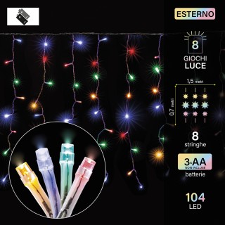 Kooper Τέντα 104 led πολύχρωμα με μπαταρία για εξωτερική χρήση 8 πα...