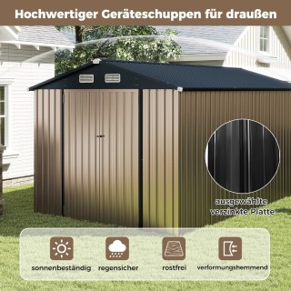 Costway Μεταλλικό Σπιτάκι Εργαλείων 350 x 223 x 197 cm με Κεκλιμένη...