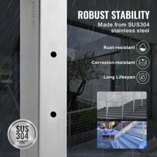 Κολόνα Κάγκελου VEVOR 36x1x2in Οριζόντια Τρύπα Ασημί 1τμχ LGZYY91.... Κολόνα Κάγκελου VEVOR 36x1x2in Οριζόντια Τρύπα Ασημί 1τμχ LGZYY91....