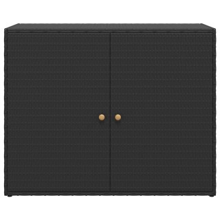 vidaXL Ντουλάπα Αποθήκευσης Κήπου Μαύρη 100x55,5x80 εκ. Πολυ Ρατάν ...