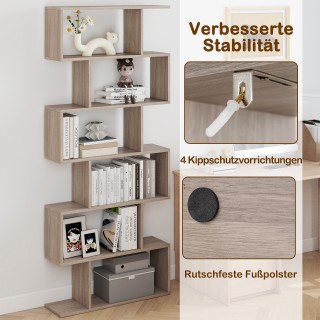 Costway Βιβλιοθήκη με αποθηκευτικό ράφι ξύλινο, επιλογή χρώματος Γκ... Costway Βιβλιοθήκη με αποθηκευτικό ράφι ξύλινο, επιλογή χρώματος Γκ...