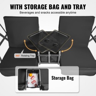 Διθέσια Κούνια Βεράντας VEVOR με Ρυθμιζόμενο Σκίαστρο Μαύρη  TJQQ71...