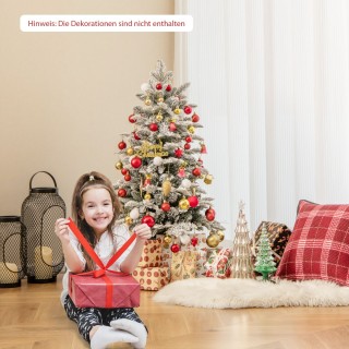 Costway Φωτιζόμενο Μίνι Χριστουγεννιάτικο Δέντρο με Χιονισμένα Κλαδ...