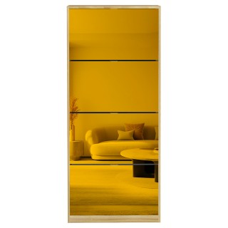 BAKAJI Καφέ Στενή Παπουτσοθήκη με 4 Πόρτες Καθρέφτη και Εξοικονόμησ... BAKAJI Καφέ Στενή Παπουτσοθήκη με 4 Πόρτες Καθρέφτη και Εξοικονόμησ...