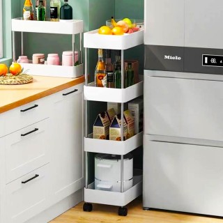 BAKAJI Πολυλειτουργικό Καρότσι Αποθήκευσης με 4 Ράφια για Στενούς Χ... BAKAJI Πολυλειτουργικό Καρότσι Αποθήκευσης με 4 Ράφια για Στενούς Χ...