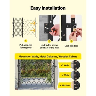 VEVOR Πτυσσόμενη Κλειδωμένη Πόρτα Ασφαλείας 180 x 161 cm GZDZDAQM63...