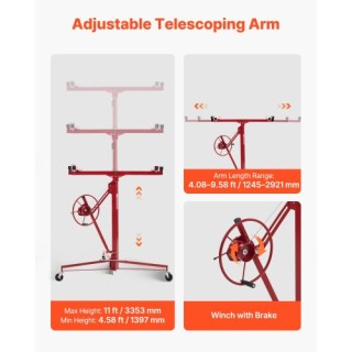 VEVOR Ανυψωτήρας Γυψοσανίδας 3353mm, Βαρέος Τύπου, Ρυθμιζόμενος Βρα...