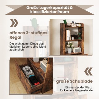 Costway Ράφι Βιβλίων με Μεγάλη Χωρητικότητα Αποθήκευσης και Συρτάρι...