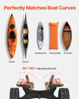 VEVOR Αναδιπλούμενο Καροτσάκι Καγιάκ με Αντοχή 136 kg & Στερεά Ελασ...