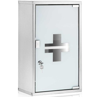 BAKAJI Ντουλάπι Φαρμάκων Ανοξείδωτο Ατσάλι με Ματ Γυαλί 49 x 25 x 1...