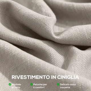 HOMCOM Πολυθρόνα Σαλονιού και Καρεκλάκι Υπνοδωματίου από Μαλακή Σεν...