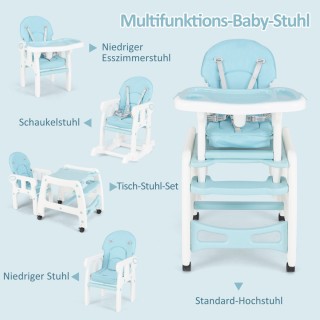 Costway Πολυμορφική Καρέκλα Φαγητού & Παιδικό Κάθισμα Μωρού - Μπλε ...