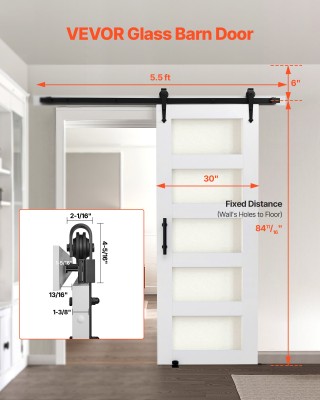 VEVOR Υπόσυρτη Πόρτα Στάβλου, 762 x 2134mm, MDF Πάνελ Υψηλής Αντοχή...