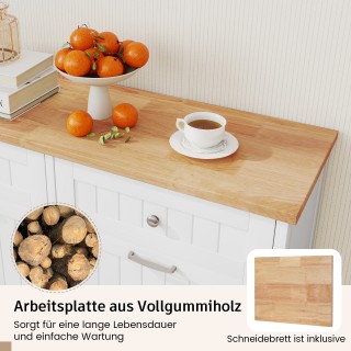 Costway Ντουλάπι Κουζίνας 90 x 33x 100 cm με 2 Πόρτες, Επιφάνεια Κο...