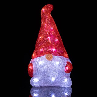 BAKAJI  Γνώμος Φολέττο Φιγούρα Ακρυλική Χριστουγεννιάτικη 24 LED Φω...