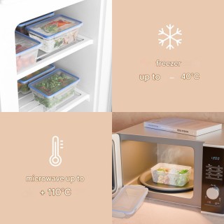 Σετ 6 Πλαστικά Δοχεία Φαγητού 1L με Καπάκια 19.5 x 7.6 x 13cm - Διά... Σετ 6 Πλαστικά Δοχεία Φαγητού 1L με Καπάκια 19.5 x 7.6 x 13cm - Διά...