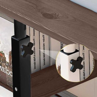 BAKAJI Ρυθμιζόμενο Τραπέζι Γραφείου Υπολογιστή με Ρόδες Καρυδιάς 02...