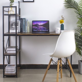 BAKAJI Γραφείο Βιβλιοθήκη Ξύλινο Μεταλλικό για Υπολογιστή - Βιομηχα...