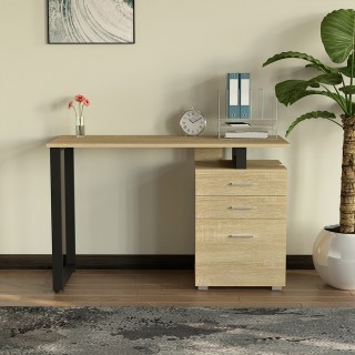 BAKAJI Γραφείο με Συρταριέρα Τραπέζι Υπολογιστή Ατσάλι Ξύλο Ανοιχτ... BAKAJI Γραφείο με Συρταριέρα Τραπέζι Υπολογιστή Ατσάλι Ξύλο Ανοιχτ...