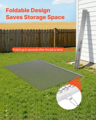 VEVOR Συρόμενη Οδοντωτή Άροση 2x1,2m, Αποδοτική Άροση με Αλυσίδα γι...