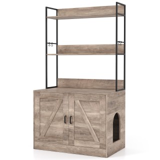 Costway Γκρι Ντουλάπι για Κατοικία Γάτας με Ενσωματωμένη Βιβλιοθήκη... Costway Γκρι Ντουλάπι για Κατοικία Γάτας με Ενσωματωμένη Βιβλιοθήκη...