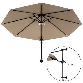 BAKAJI Ομπρελόνι τοίχου 300 εκ. Παρασόλι Τοίχου Μεταλλική Δομή Κιό... BAKAJI Ομπρελόνι τοίχου 300 εκ. Παρασόλι Τοίχου Μεταλλική Δομή Κιό...